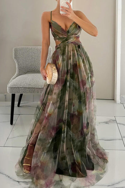 Leonor | Vestido Largo con Estampado Floral